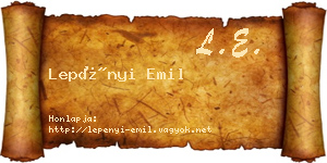 Lepényi Emil névjegykártya